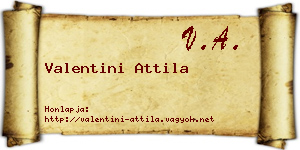 Valentini Attila névjegykártya